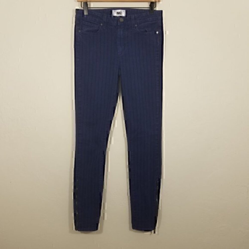 PAIGE HOXTON Ultra Skinny Stripe Stretch Jeans Zipper Size 27